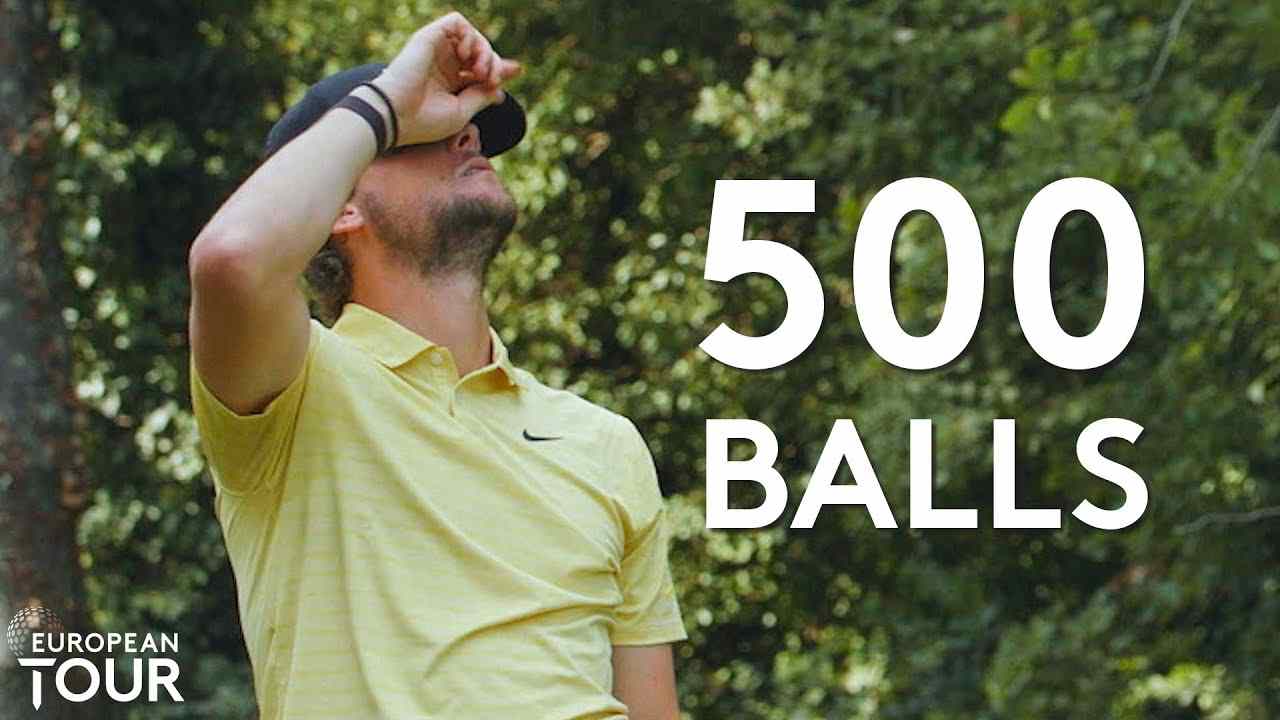 Thomas Pieters tries to make a hole-in-one with 500 balls